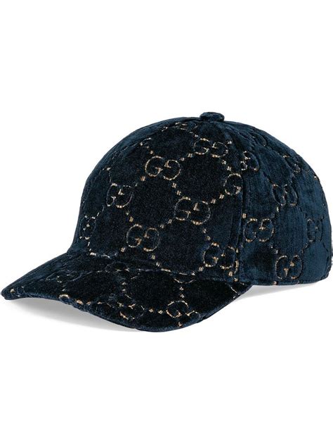 gucci velvet baseball cap|Gucci Navy Velvet Baseball Cap QFA01T39NB000 .